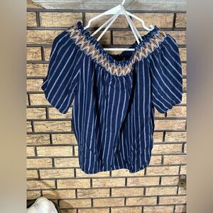 Blu pepper off the shoulder blouse